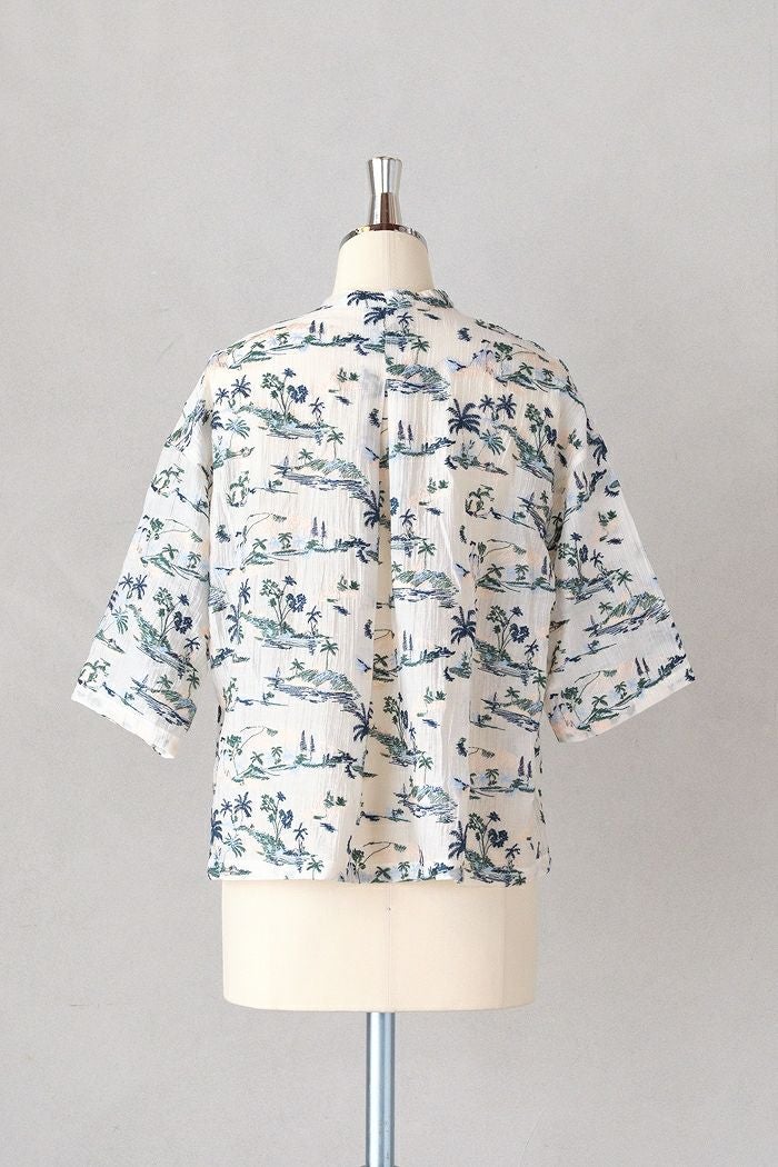 新品タグ付き！yuni  embroidely 刺繍　柄シャツ yuni ユニ Island embroidely ショートシャツ(25SS) | T.T. GARRET