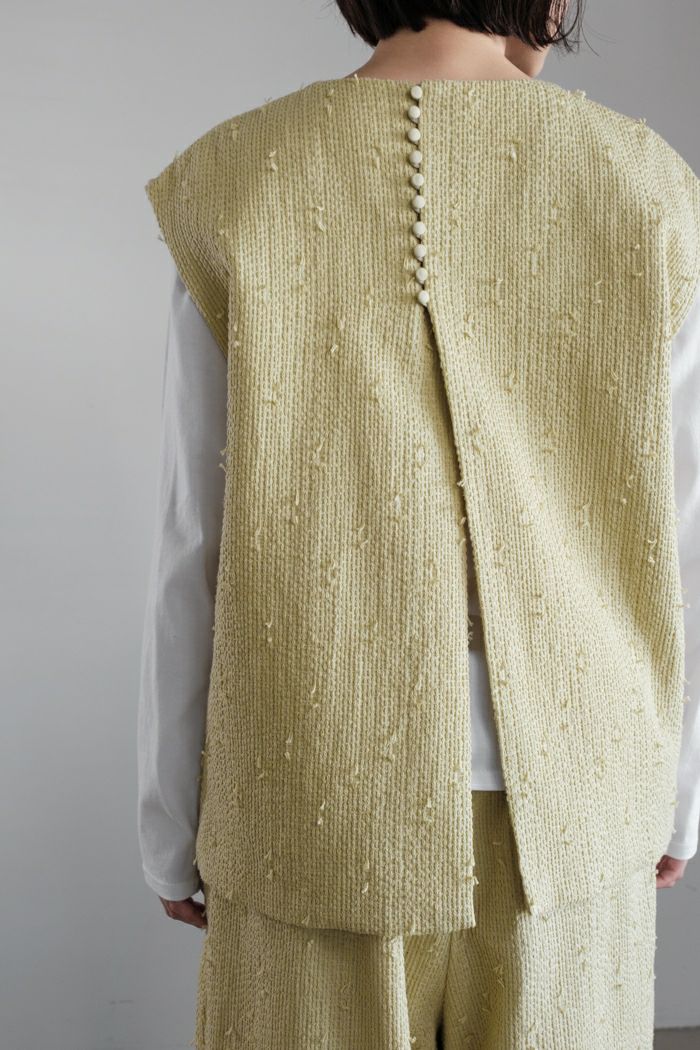 qiri ベスト qiri｜刺し子 ジャガード ベスト “sashiko JQ vest” 63-01-bl-001-25-1