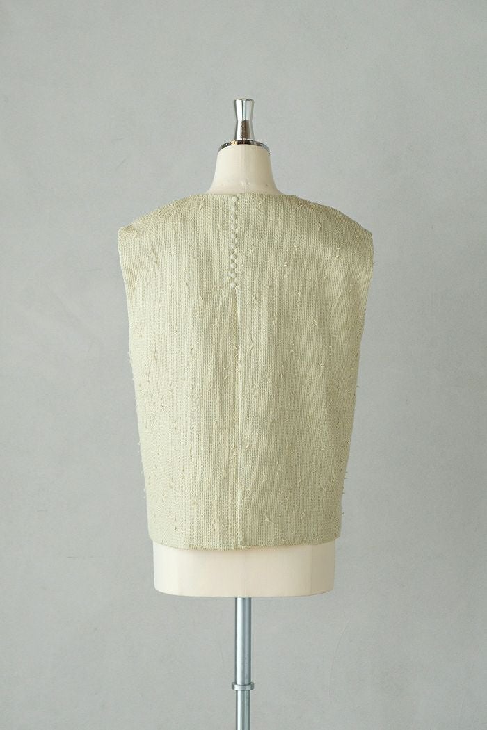 qiri ベスト qiri｜キリ｜sashiko check vest｜beige | GOUACHE FUKUOKA