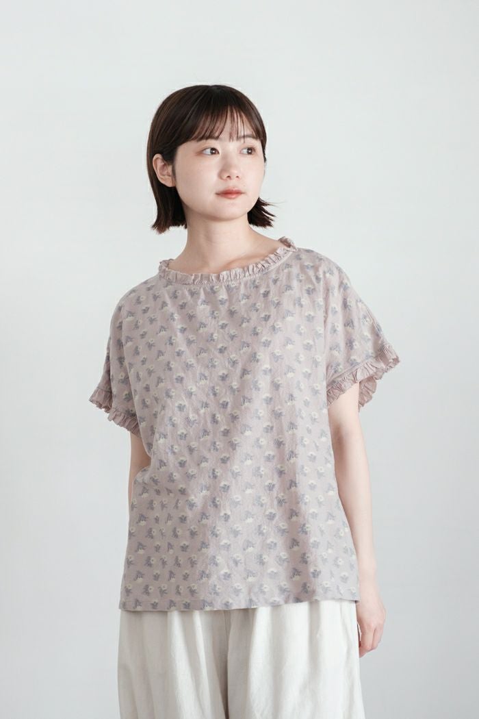 qiri キリ 追憶の花 jacquard frill ブラウス(25SS) | T.T. GARRET