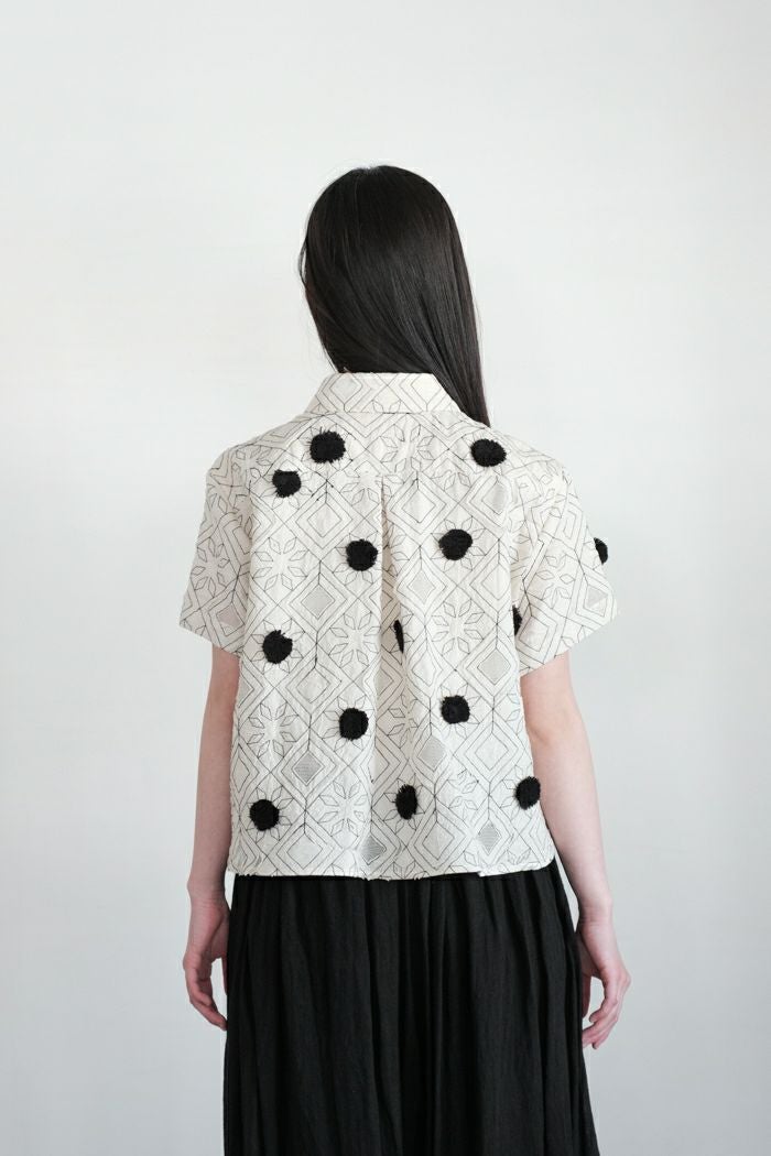 新品 ASEEDONCLOUD アシードンクラウド ブラウス ペプラム 水玉 ASEEDONCLOUD アシードンクラウド garden instrumentalist blouse(25SS