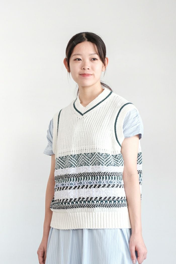 ASEEDONCLOUD アシードンクラウド family traditions knit vest(25SS