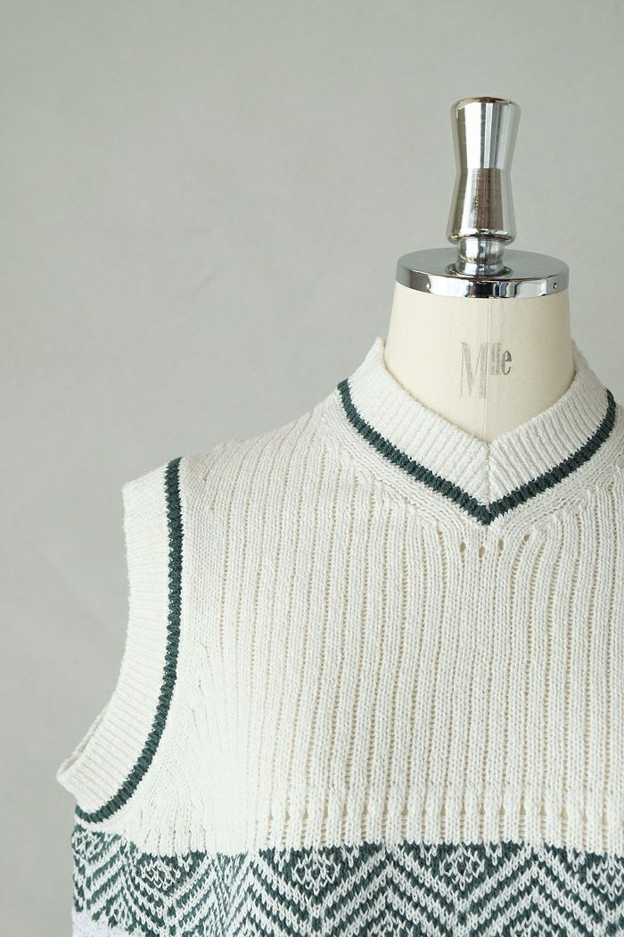 ASEEDONCLOUD アシードンクラウド family traditions knit vest(25SS