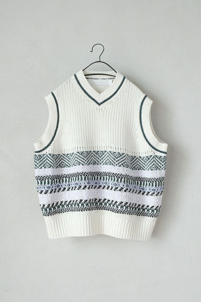 ASEEDONCLOUD アシードンクラウド family traditions knit vest(25SS