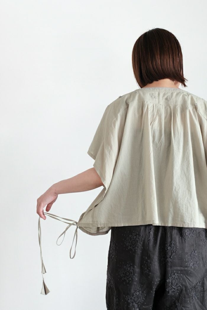 Porter des boutons ポルテデブトン Lilasエンブロイダリーブラウス