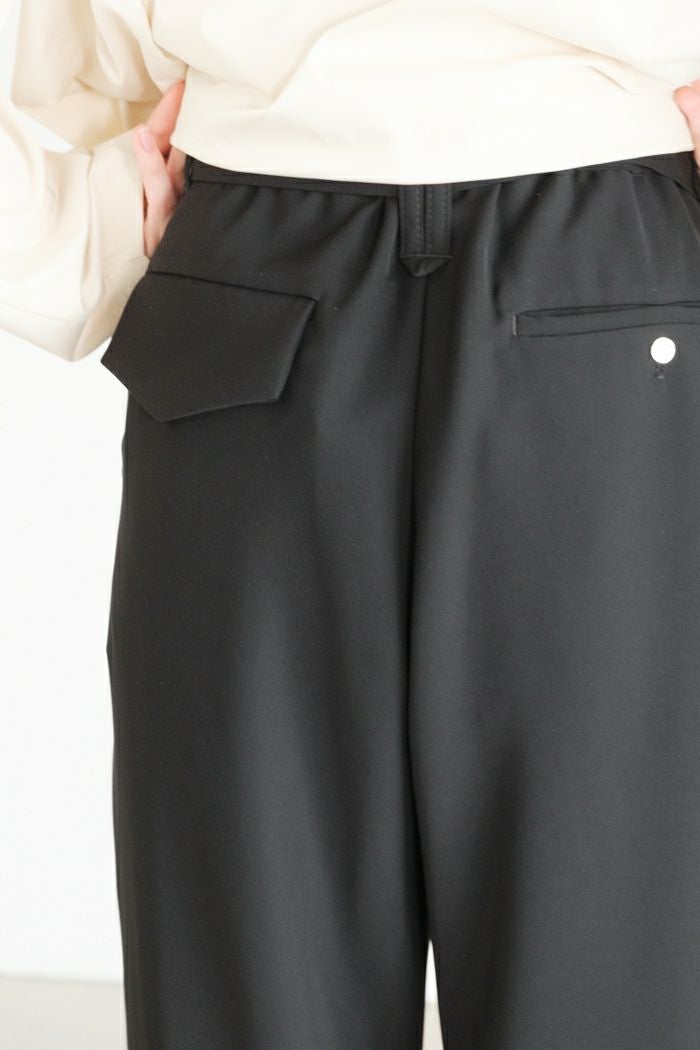 CULLNI クルニ Dry Double Satin 1 Tuck Pant with Long Belt(25SS 