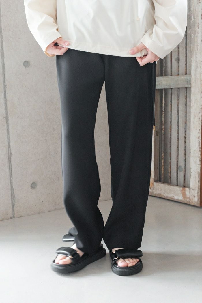 CULLNI クルニ Dry Double Satin 1 Tuck Pant with Long Belt(25SS 