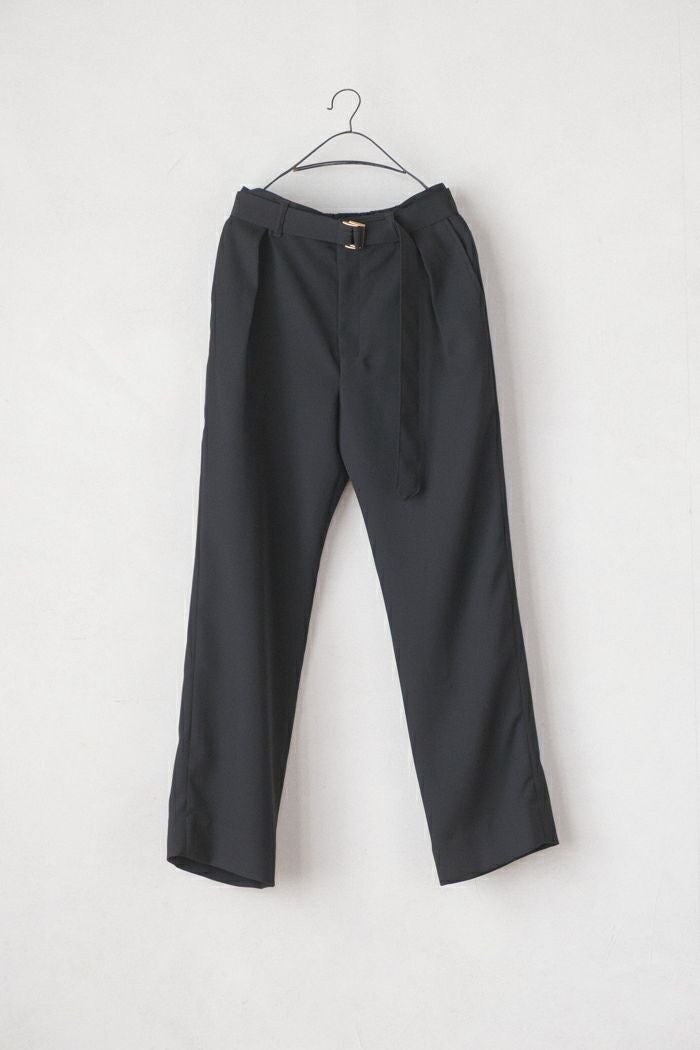 CULLNI クルニ Dry Double Satin 1 Tuck Pant with Long Belt(25SS