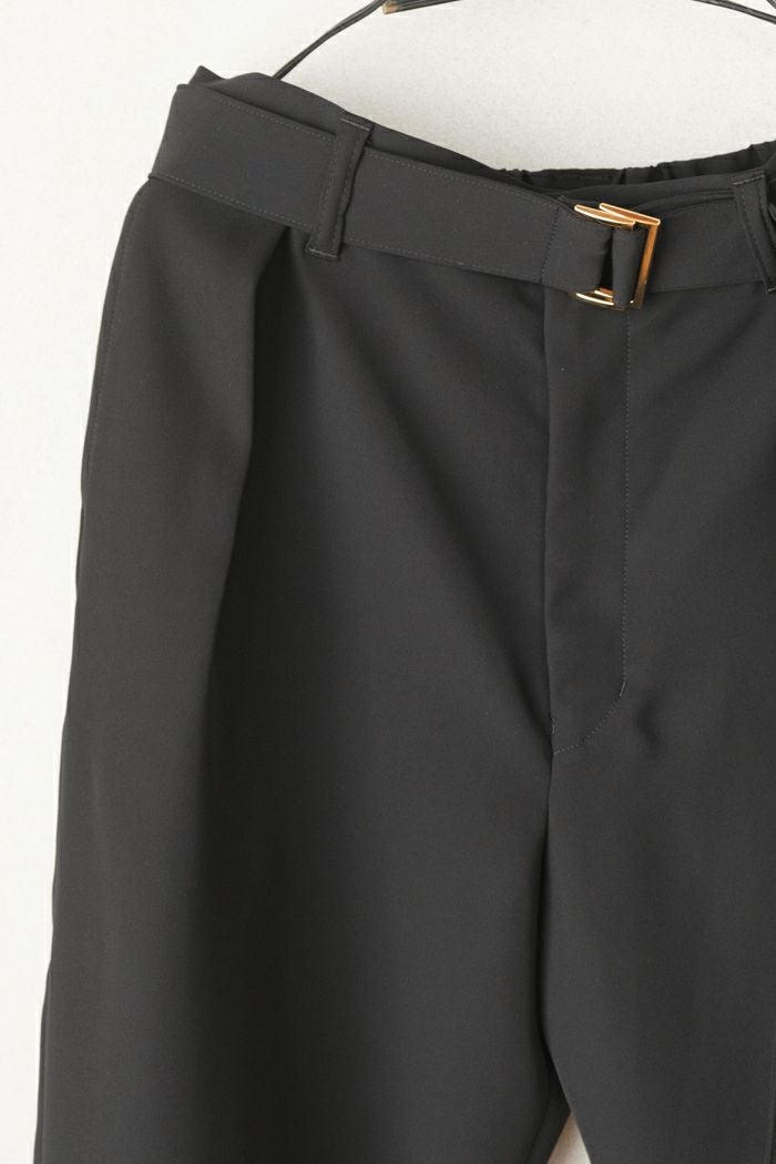 CULLNI クルニ Dry Double Satin 1 Tuck Pant with Long Belt(25SS