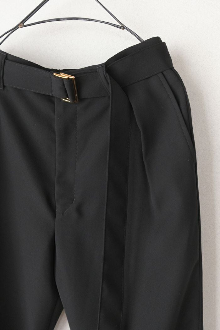 CULLNI クルニ Dry Double Satin 1 Tuck Pant with Long Belt(25SS