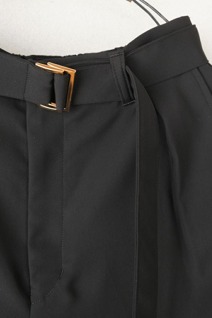 CULLNI クルニ Dry Double Satin 1 Tuck Pant with Long Belt(25SS