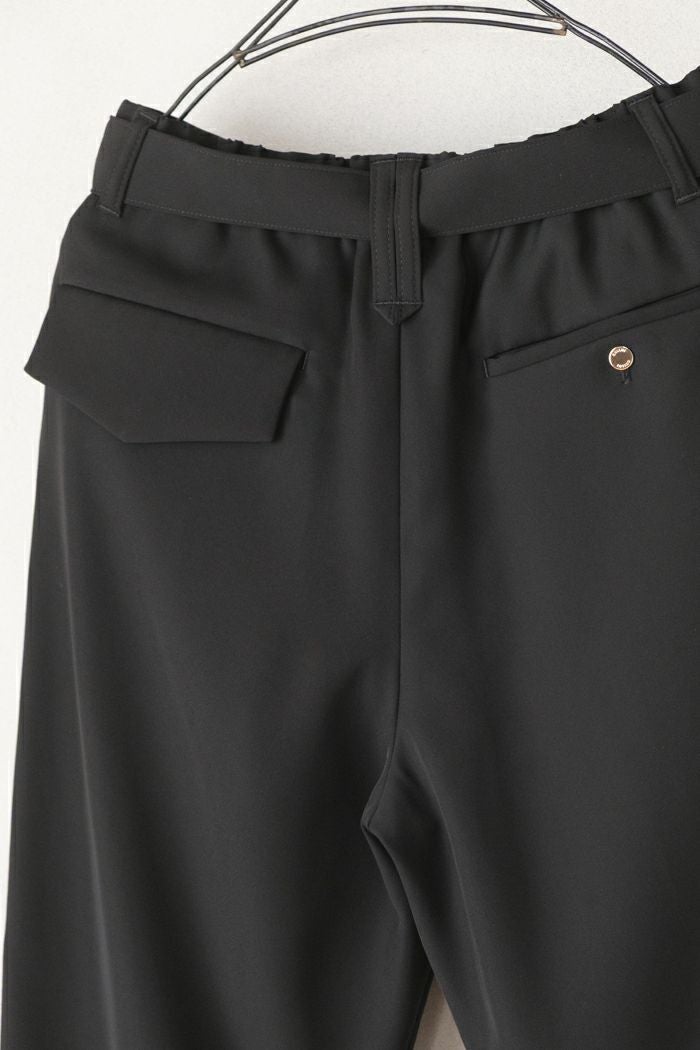 CULLNI クルニ Dry Double Satin 1 Tuck Pant with Long Belt(25SS
