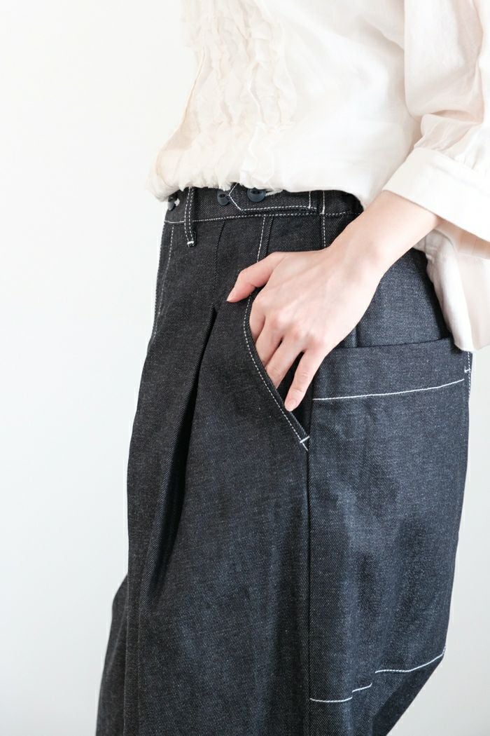 Porter des boutons ポルテデブトン デニムワンタックパンツ(26SS