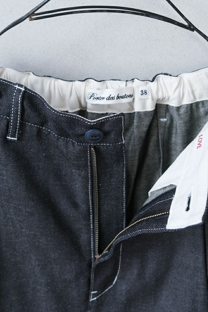 Porter des boutons ポルテデブトン デニムワンタックパンツ(26SS