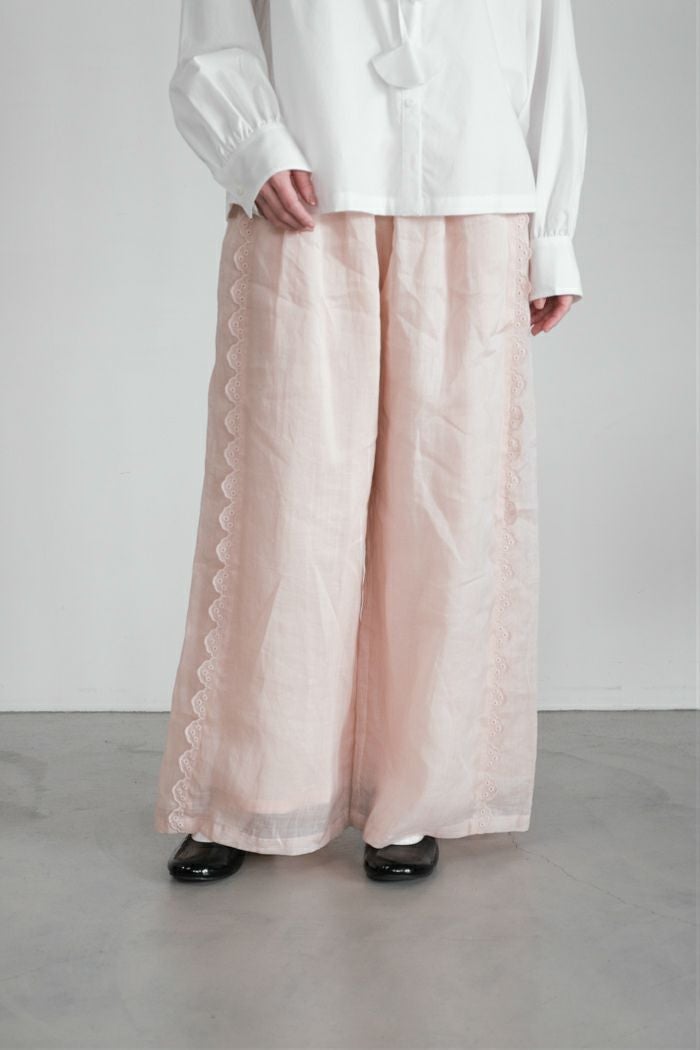 Porter des boutons ポルテデブトン ボーラースカラップパンツ(26SS