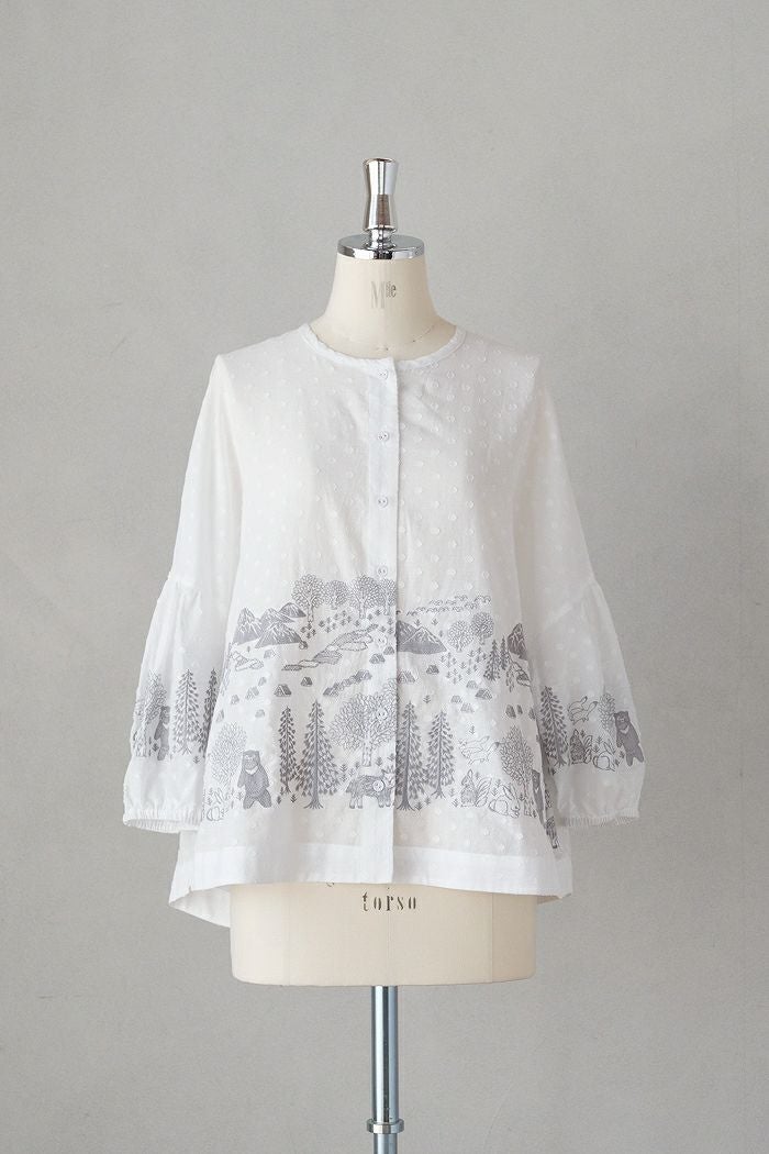 【マーブルシュッド 】EMB shirakawago パフブラウス★白川郷 marble SUD マーブルシュッド Shirakawagoパフブラウス(25SS) | T.T.