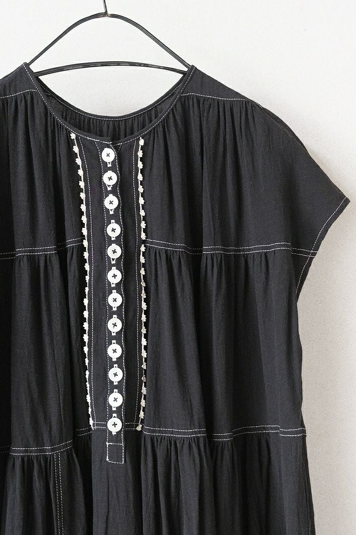 yuni ユニ ペプラムフレンチスリーブワンピース(25SS) | T.T. GARRET