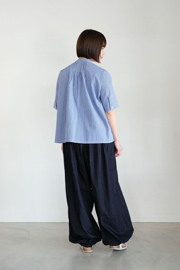 PAR ICI パーリッシィ ギンガムチェック 前立てフリルブラウス(25SS