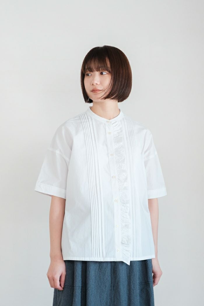 PAR ICI パーリッシィ ギンガムチェック 前立てフリルブラウス(25SS