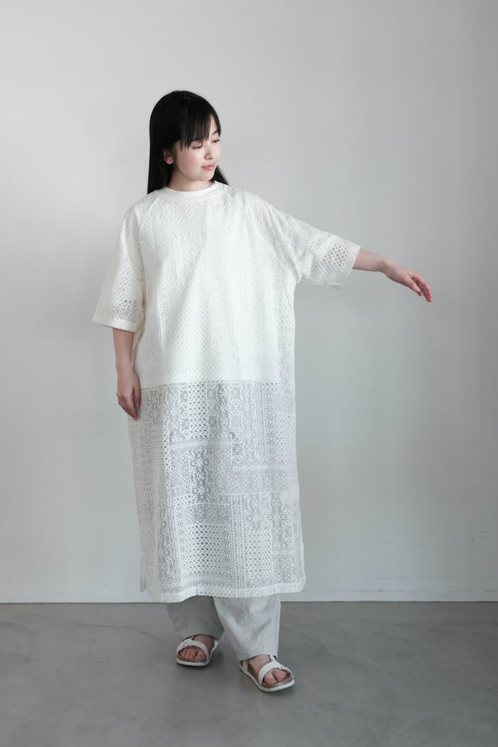 TISSU ティシュ パッチワークレース スリットワンピース(25SS) | T.T.