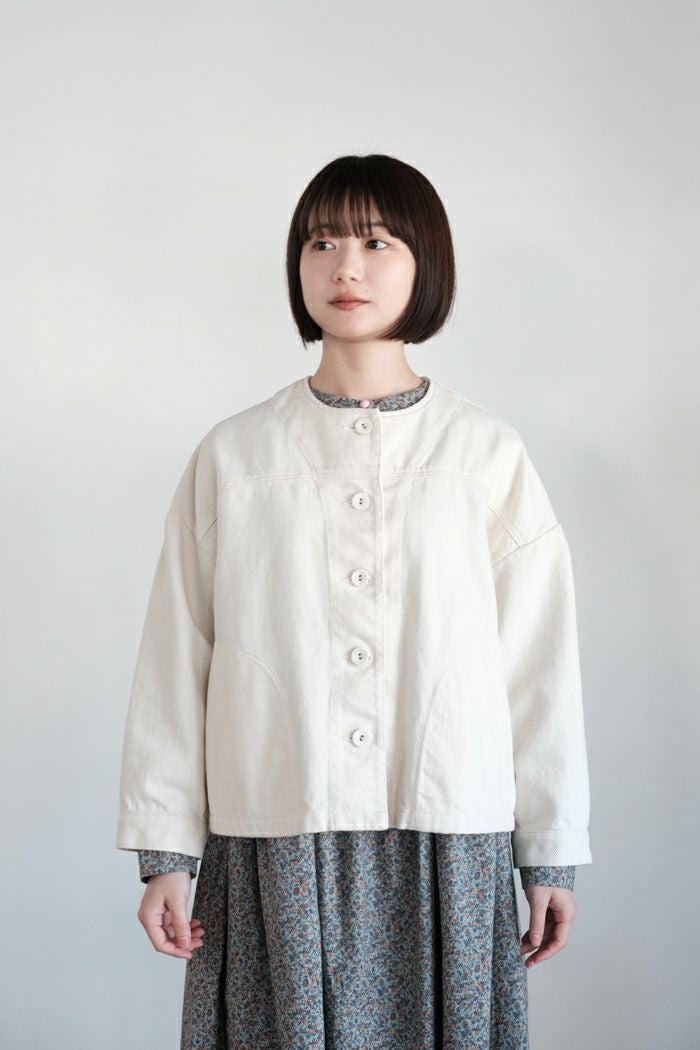pot and tea ポットアンドティー 綿麻ドロップショルダージャケット