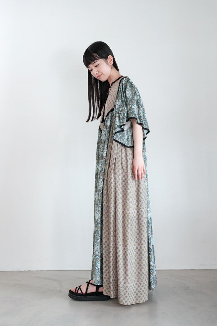 eternite de soi-e　木版プリントロングワンピ―ス　1　25SS e'ternite' de Soi-e エテルニテドゥソワ 木版プリントロングワンピ―ス