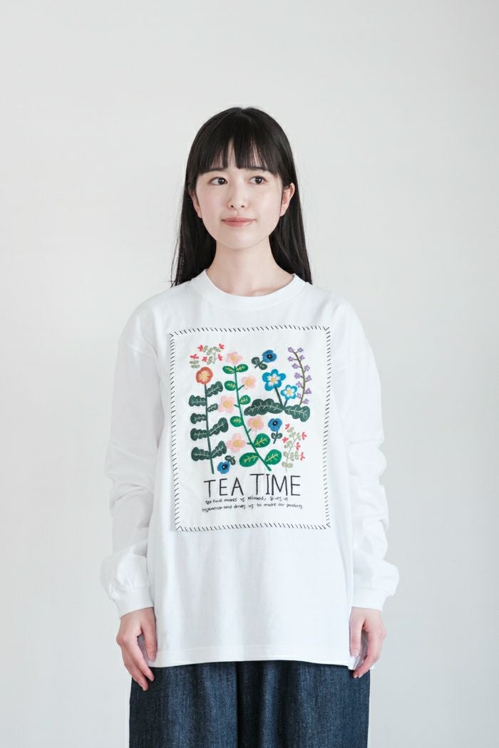 pot and tea ポットアンドティー ボタニカルロングTシャツ(春秋冬