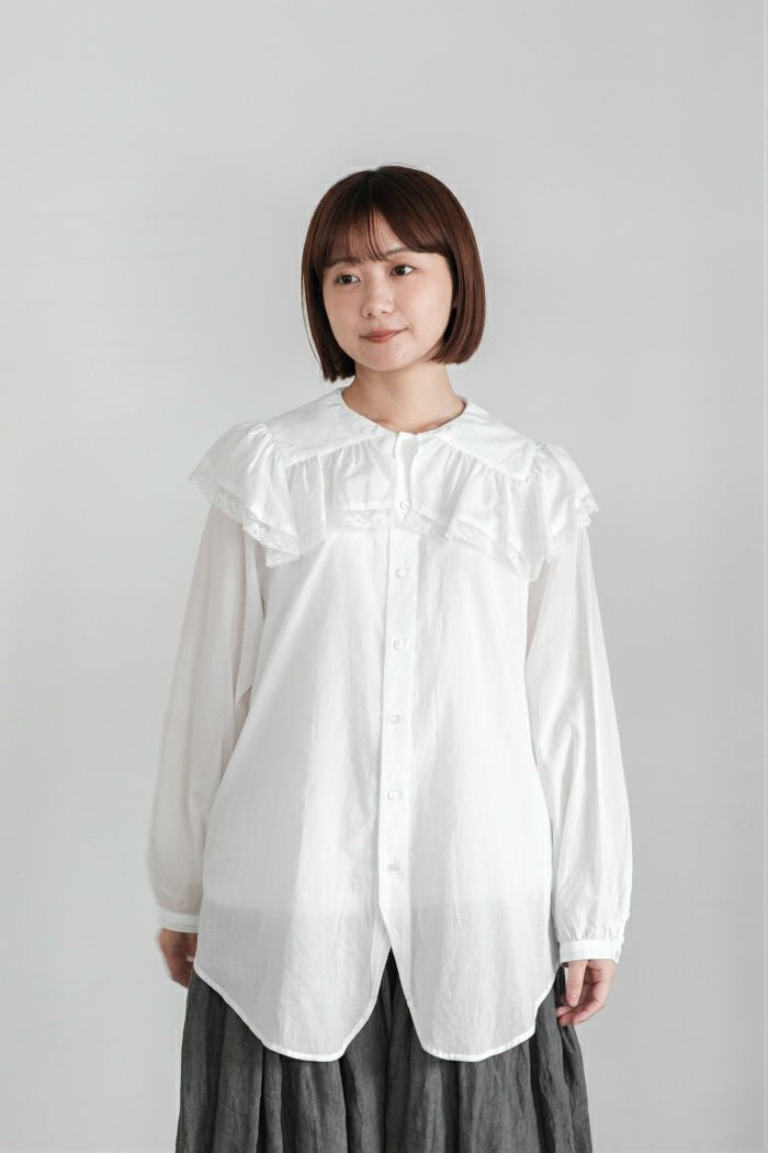GASA* ガサ み空 レースフリルカラーブラウス(25AW) | T.T. GARRET
