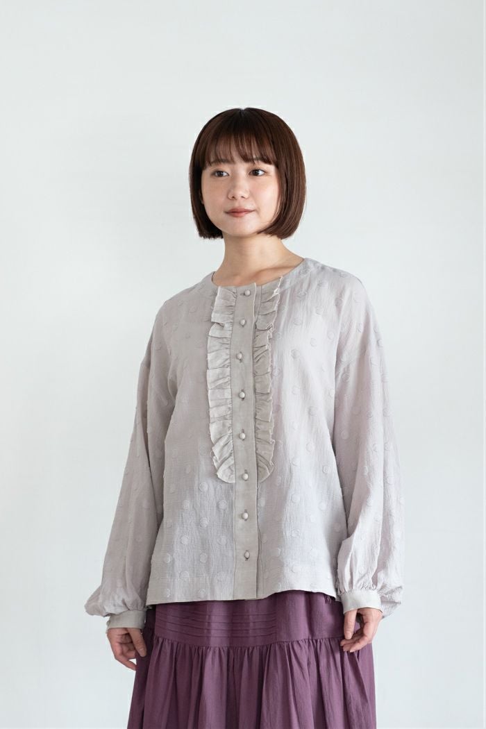 MAGALI マガリ コットンスノードットフリルブラウス(25AW) | T.T. GARRET