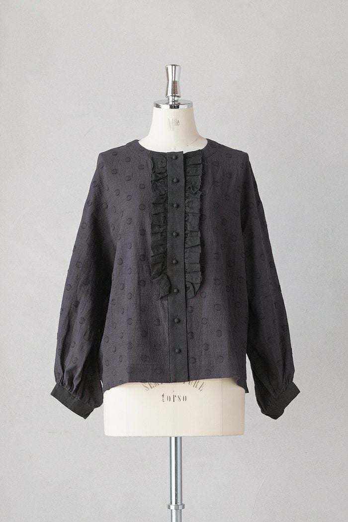 MAGALI マガリ コットンスノードットフリルブラウス(25AW) | T.T. GARRET