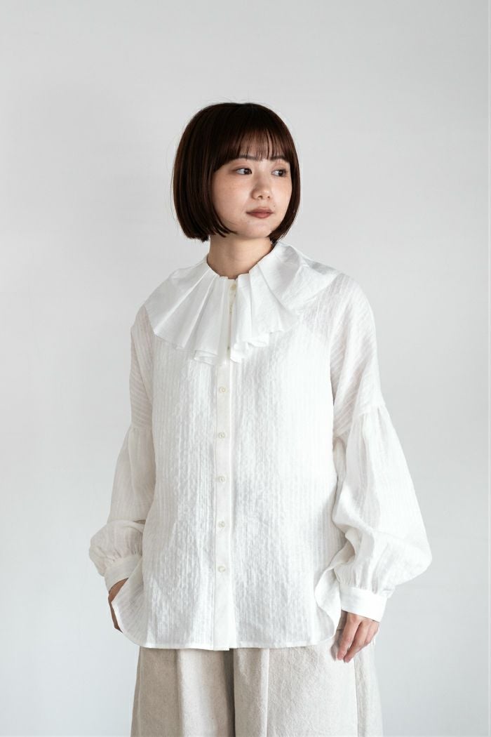 MAGALI マガリ ストライプリネンアンティークカラーブラウス(25AW