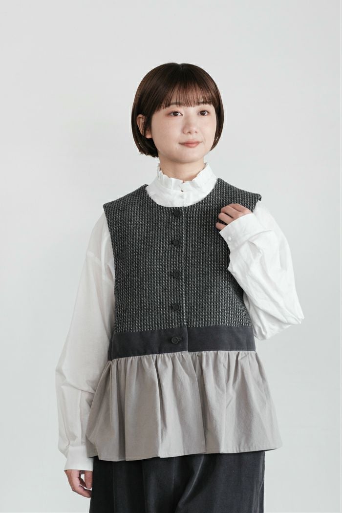MAGALI マガリ ピンドットツイードヴィンテージジレ(25AW) | T.T. GARRET