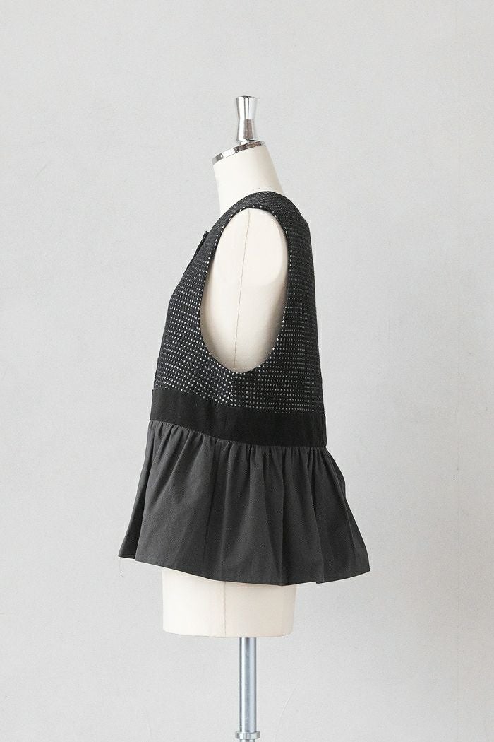 MAGALI マガリ ピンドットツイードヴィンテージジレ(25AW) | T.T. GARRET