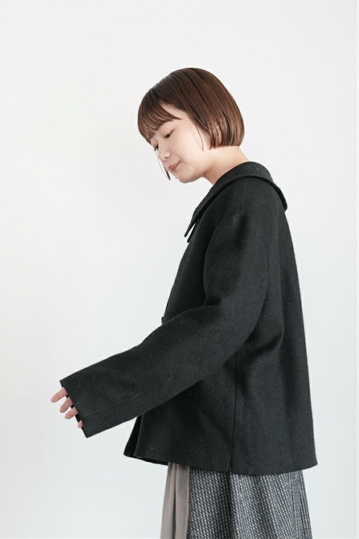 MAGALI マガリ シェットランドウールリネンフラットカラージャケット