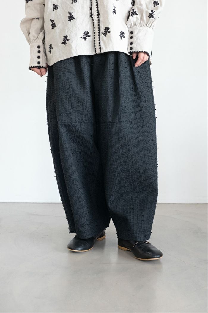 qiri キリ sashiko jacquard volume pants(25AW) | T.T. GARRET
