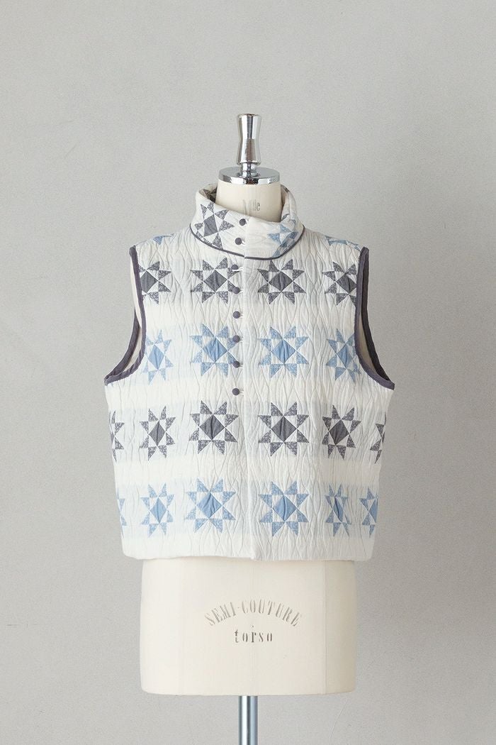 qiri キリ patchwork quilt jacquard vest(25AW) | T.T. GARRET