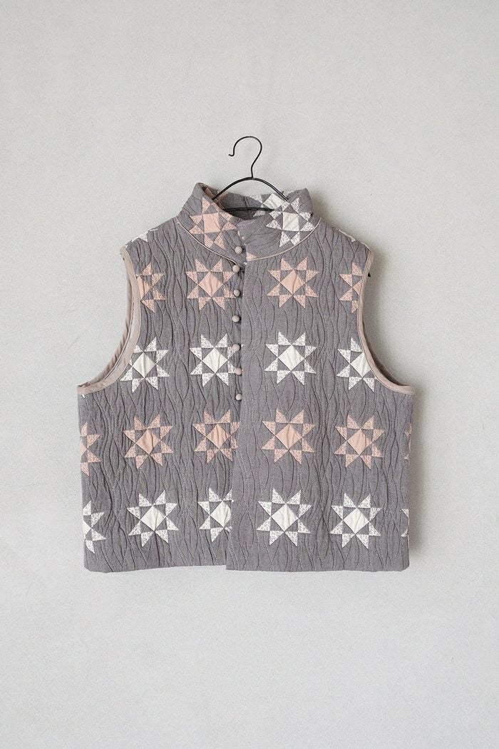 qiri キリ patchwork quilt jacquard vest(25AW) | T.T. GARRET