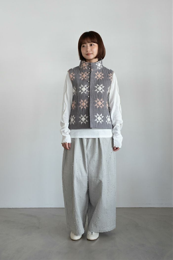 qiri キリ patchwork quilt jacquard vest(25AW) | T.T. GARRET