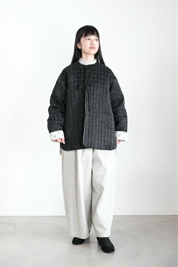qiri キリ flower dot quilt jacquard over jacket(25AW) | T.T. GARRET