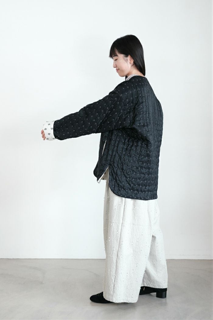 qiri キリ flower dot quilt jacquard over jacket(25AW) | T.T. GARRET