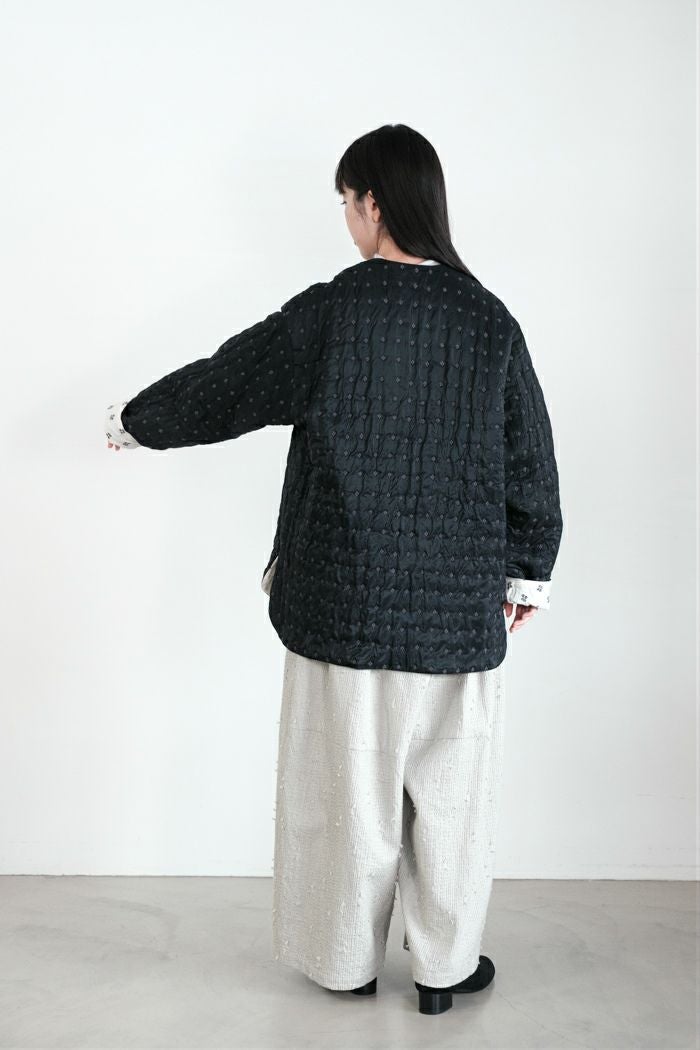 qiri キリ flower dot quilt jacquard over jacket(25AW) | T.T. GARRET