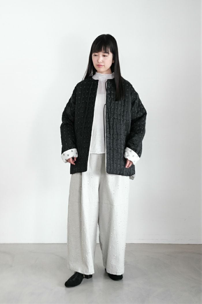 qiri キリ flower dot quilt jacquard over jacket(25AW) | T.T. GARRET
