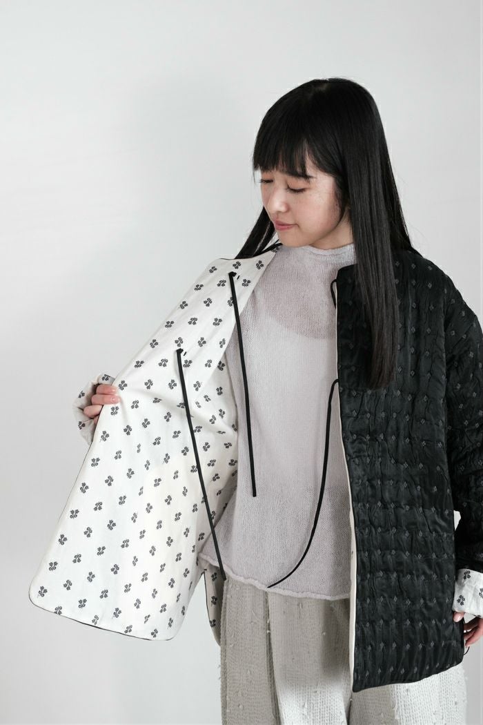 qiri キリ flower dot quilt jacquard over jacket(25AW) | T.T. GARRET