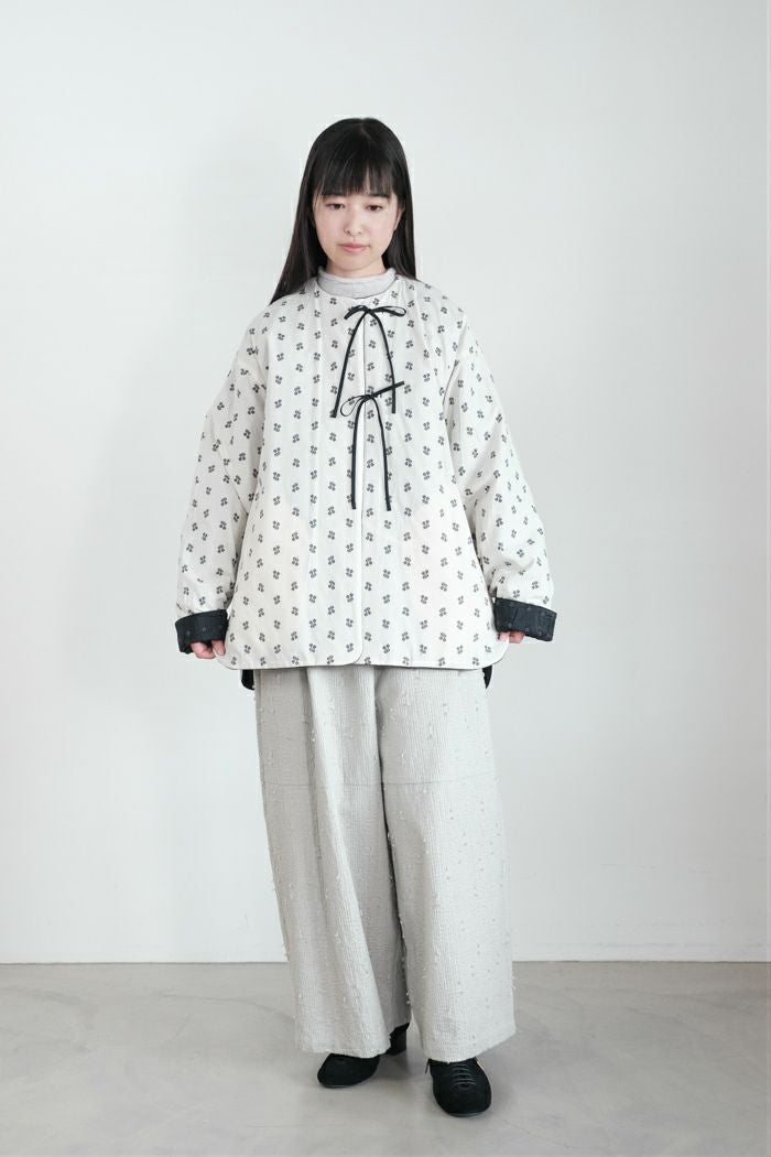 qiri キリ flower dot quilt jacquard over jacket(25AW) | T.T. GARRET