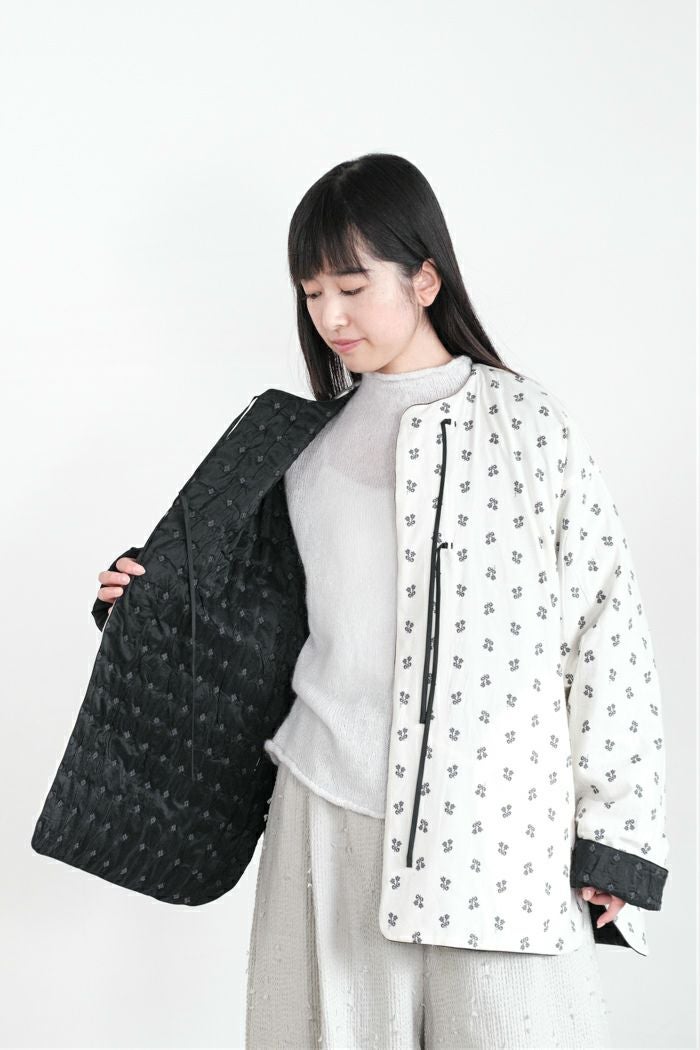 qiri キリ flower dot quilt jacquard over jacket(25AW) | T.T. GARRET