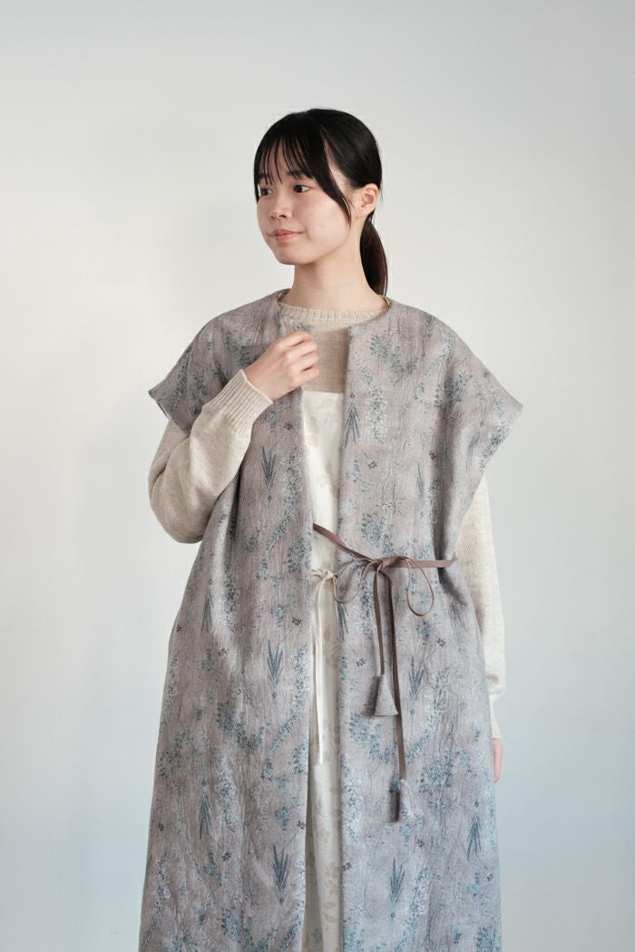 t*a様 qiri キリold letter flowers ジレ コート　20 qiri キリ old letter flowers long gilet(25AW) | T.T. GARRET