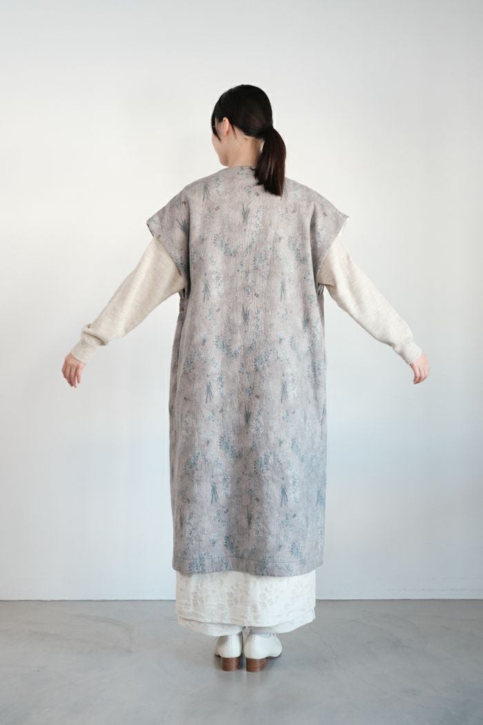 qiri キリ old letter flowers long gilet(25AW) | T.T. GARRET
