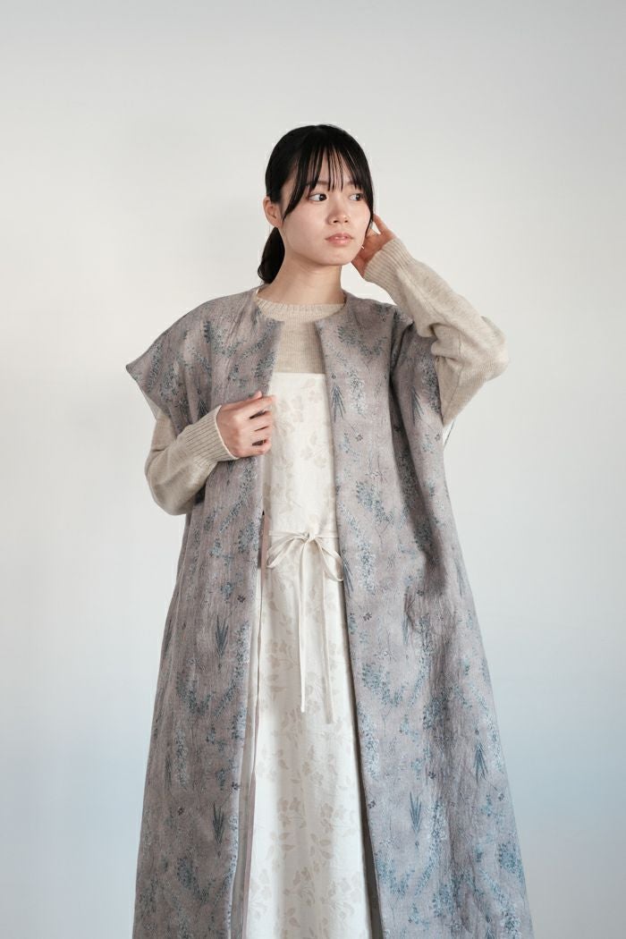 qiri キリ old letter flowers long gilet(25AW) | T.T. GARRET