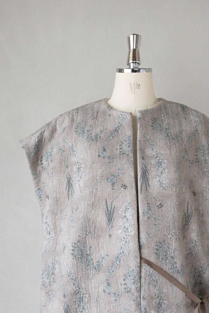 qiri キリ old letter flowers long gilet(25AW) | T.T. GARRET