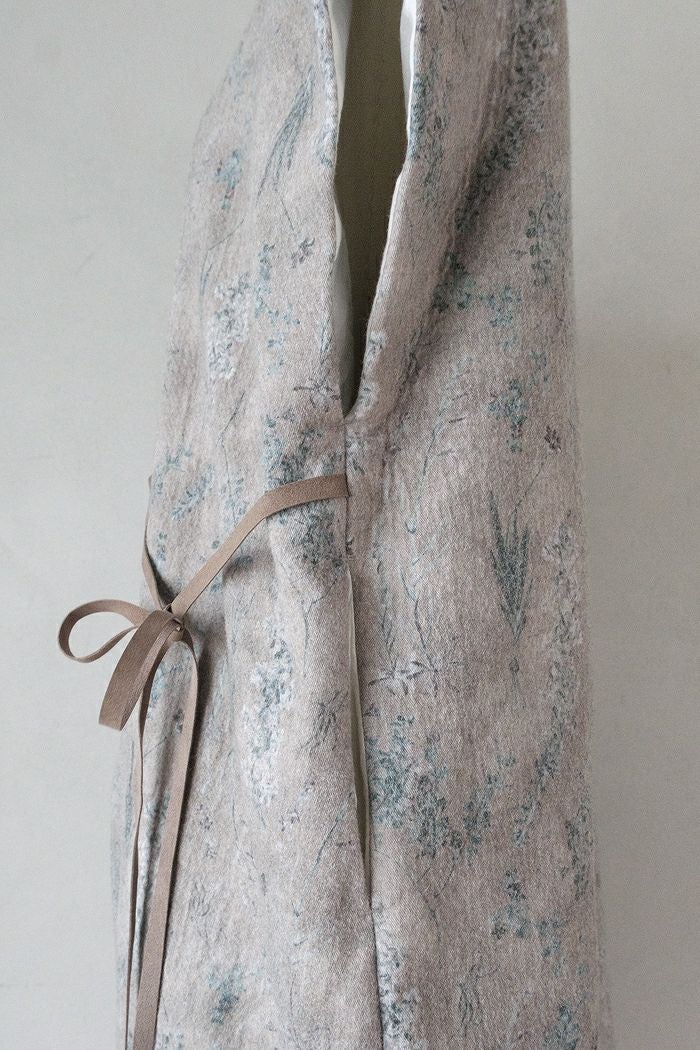 qiri キリ old letter flowers long gilet(25AW) | T.T. GARRET
